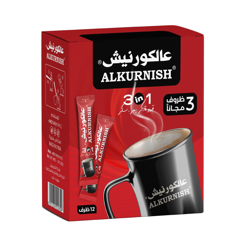 منتج نسكافيه 3في1 بنكهة عالية الجودة مع تغليف محكم