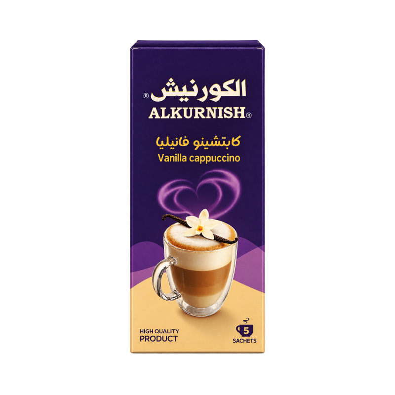 منتج كابتشينو فانيليا بنكهة عالية الجودة مع تغليف محكم